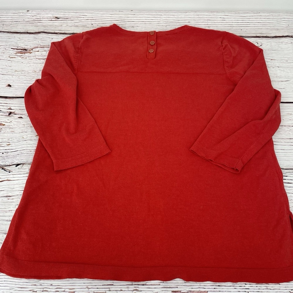 Talbots Women's Cotton Rayon Red Crewneck Pullover Sweater Size‎ LP Petite